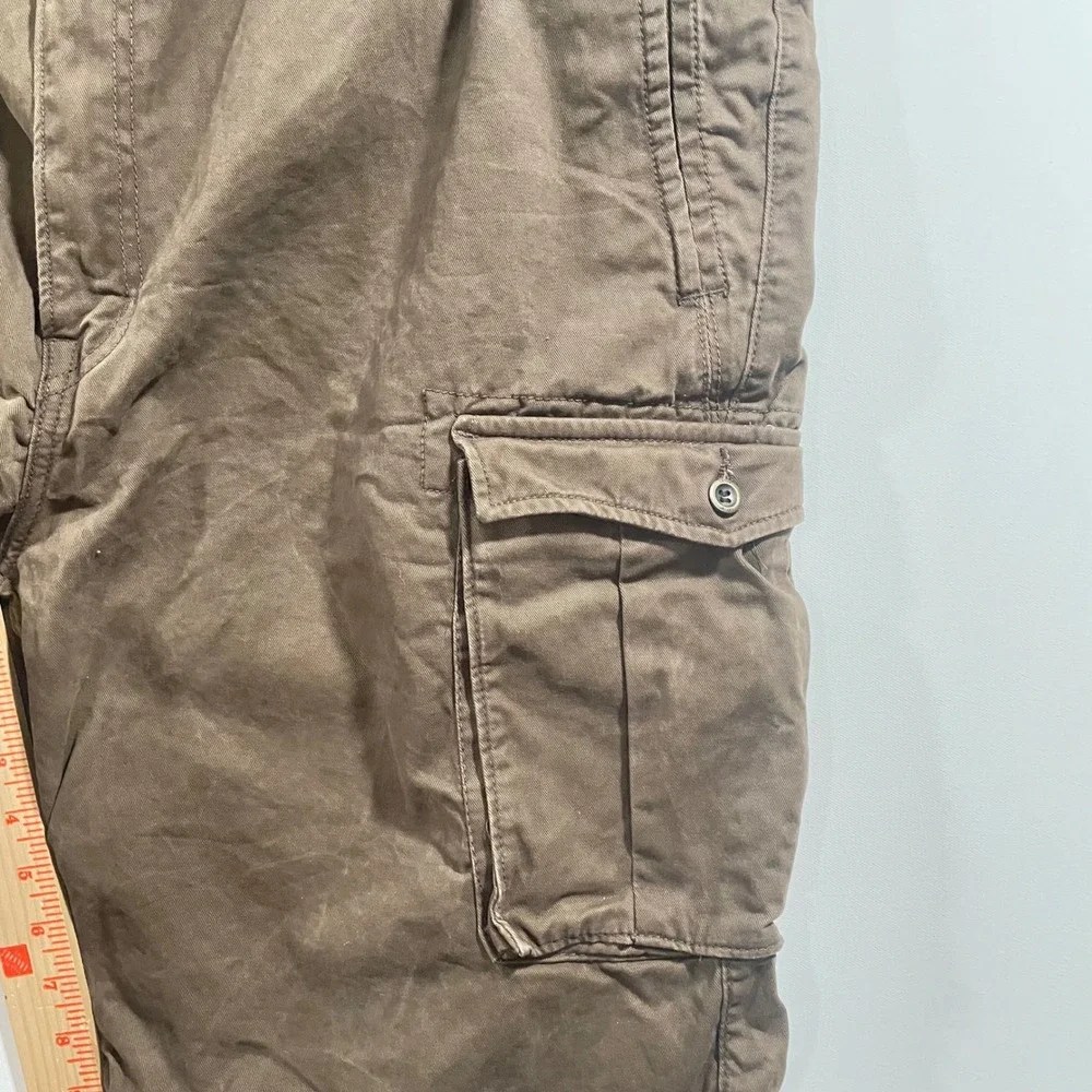 Levis Mens Cargo Shorts Brown Cotton Multi‎ Pocket Casual Size 44 Baggy Skater